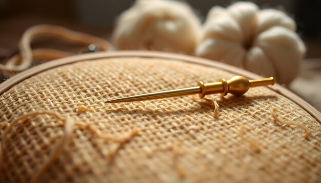 zbliżenie igły i nici